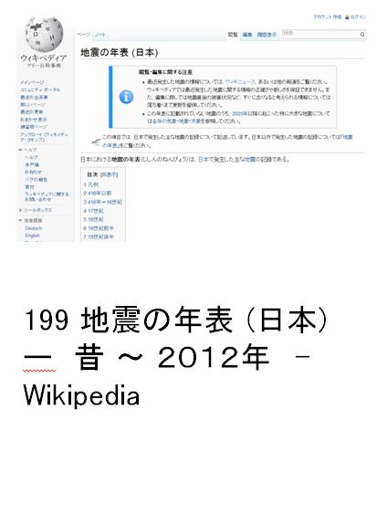 199 地震の年表 (日本)　ー昔 〜 ２０１２年　- Wikipedia